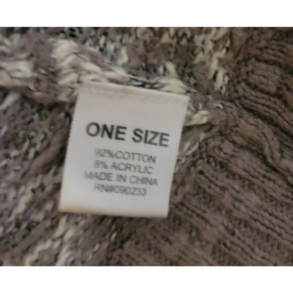 LA Hearts Gray White Open Front Knit Cardigan Sweater Large Raglan Long Sleeves - Picture 4 of 5